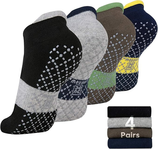 unenow Unisex Non Slip Grip Socks with Cushion for Yoga Pilates Barre Home & Hospital - Bloomnest