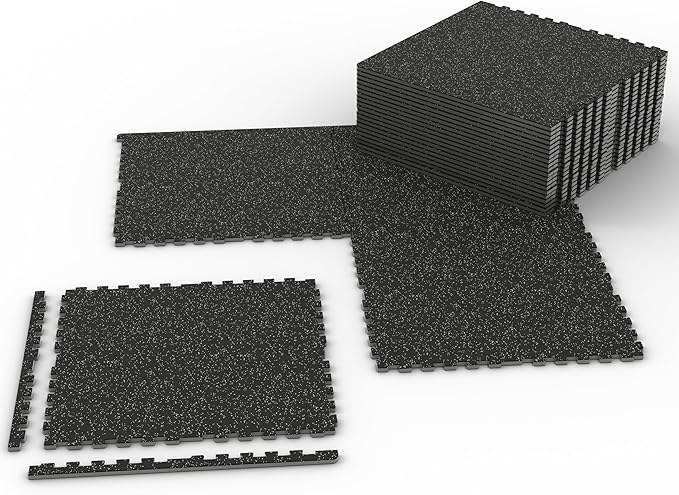 Mikolo 0.56'' Thick 12 Pcs 48 Sq Ft Gym Flooring Mats, High-Density EVA Foam with Rubber Top, Interlocking Exercise Equipment Mats for Home Gym, Protective Workout Mat - Bloomnest