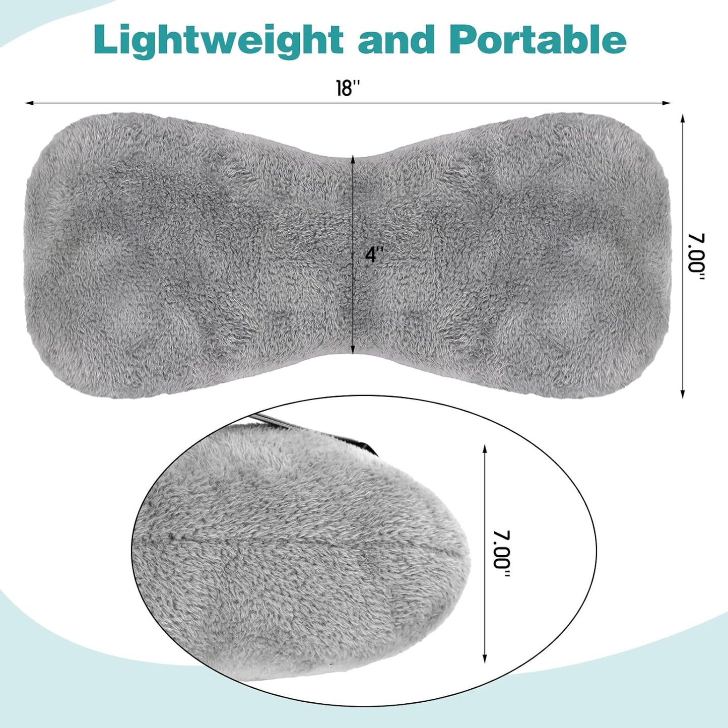 1 Pc Neck Pillow for Recliner Headrest Pillow Bone Shaped Chair Plush with Adjustable Strap Neck Support and Pain Relief Curve Head Cushion for Car Travel Airplane (Grey)