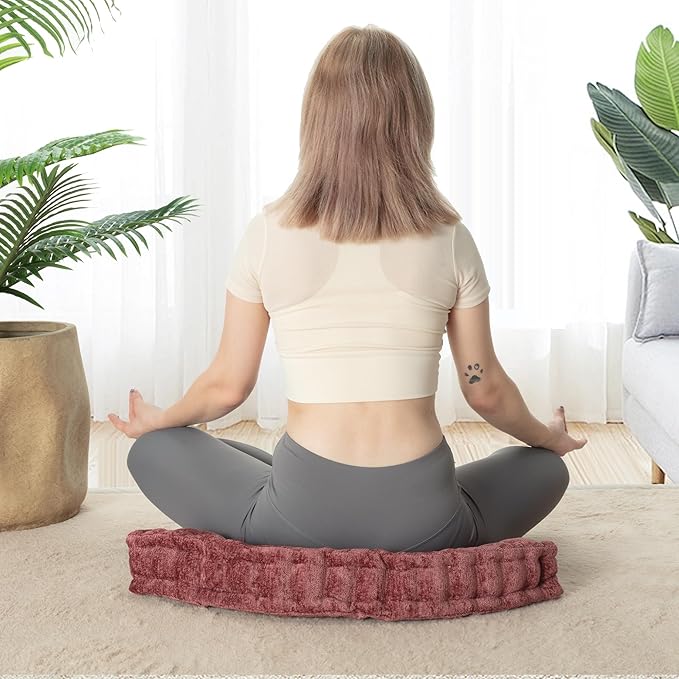 Fan-Shaped Floor Cushion Fan Floor Pillow, Meditation Cushion for Sitting or Yoga, Pizza Cushions Thick Outdoor Seating for Kids for Adults 20"*20" - Bloomnest