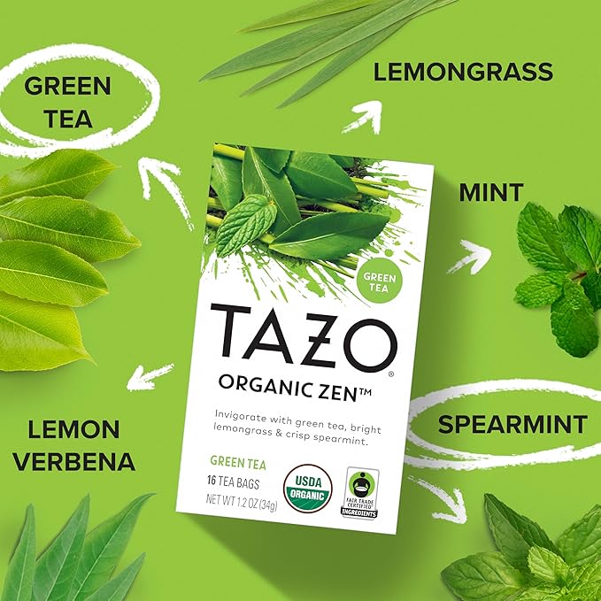 TAZO Tea Bags, Regenerative Organic Zen, Calm Chamomile & Herbal Organic Dream 16 CT (1ea) (Variety Pack) - Bloomnest