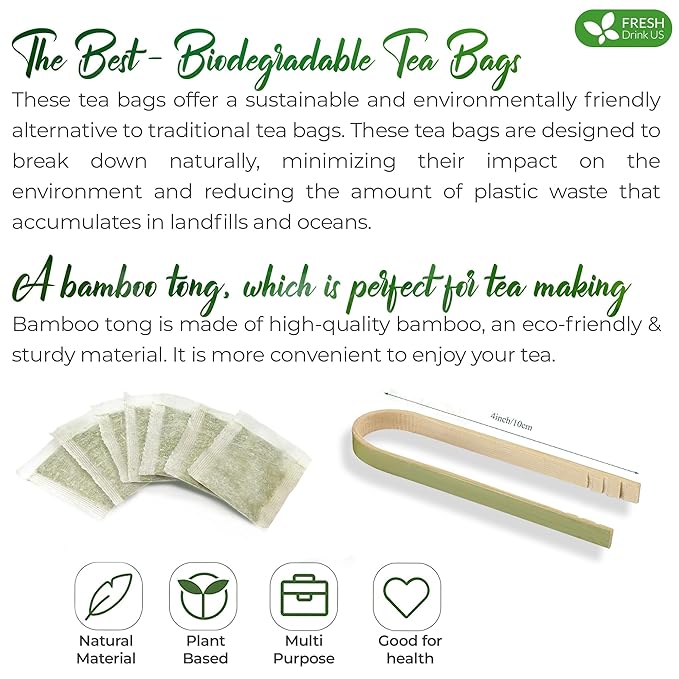FreshDrinkUS, Premium 30 Horsetail Leaf Tea Bags, 100% Natural & Pure from Horsetail Loose Leaves Herbal Tea. Made with Natural Material Tea Bags. No Sugar, No Caffeine, No Gluten, Vegan. - Bloomnest