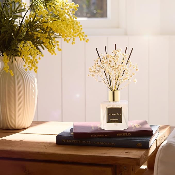 Cocorrína Reed Diffuser Sets, 6.7 fl oz. Black Forest Diffuser with Sticks Home Fragrance Reed Diffuser for Bathroom Shelf Decor - Bloomnest