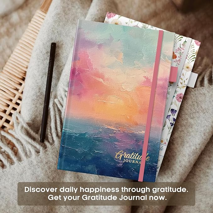 Gratitude Journal for Women – Undated Daily Mindfulness & Manifestation Journal with Prompts for Cultivate Affirmations, Positivity, Self-Care & Happiness - Sunset - Bloomnest