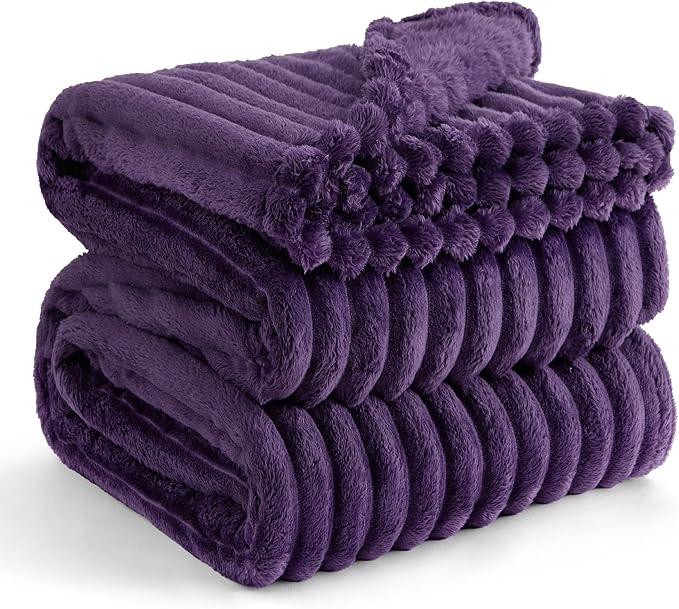 Bedsure GentleSoft Purple California King Size Blanket for Couch - Cozy Soft Blankets for Women, Cute Small Fleece Throws for Girls, Birthday Gifts for Women, 102x96 Inches - Bloomnest