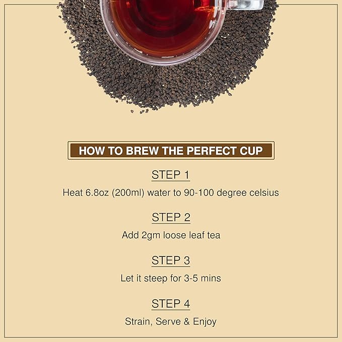 BREWIX, Premium CTC Assam Black Tea (125+ Cups, 8.82oz/250g) Strong and Full Bodied Loose Leaf Tea | For Kombucha, Indian Milk Tea, Iced Tea & English Breakfast Tea - Bloomnest