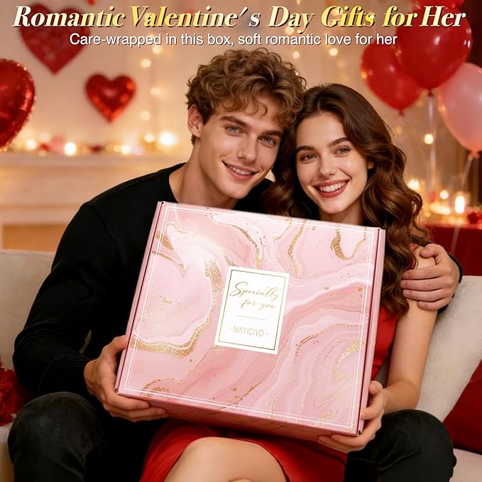 Birthday Gifts for Women Self Care Get Well Soon Gift Baskets, Rose Relaxing Spa Gift Basket Care Package w/ Luxury Flannel Blanket, Unique Valentines Day Gifts for Mom Her Friend Sister Wife Grandma