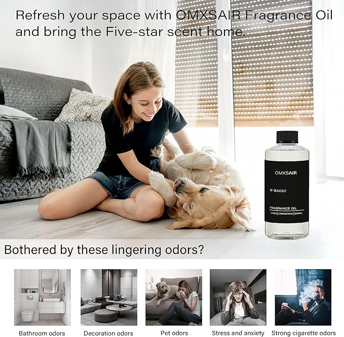Hotel Diffuser Oil & Home Luxury Scents - W Magic 500ml - Inspired by W Hotel Citrus Bergamot,Jasmine - Aromatherapy Scent Diffuser Oil- Fragrance Essential Oils Blend for Diffuser - Bloomnest