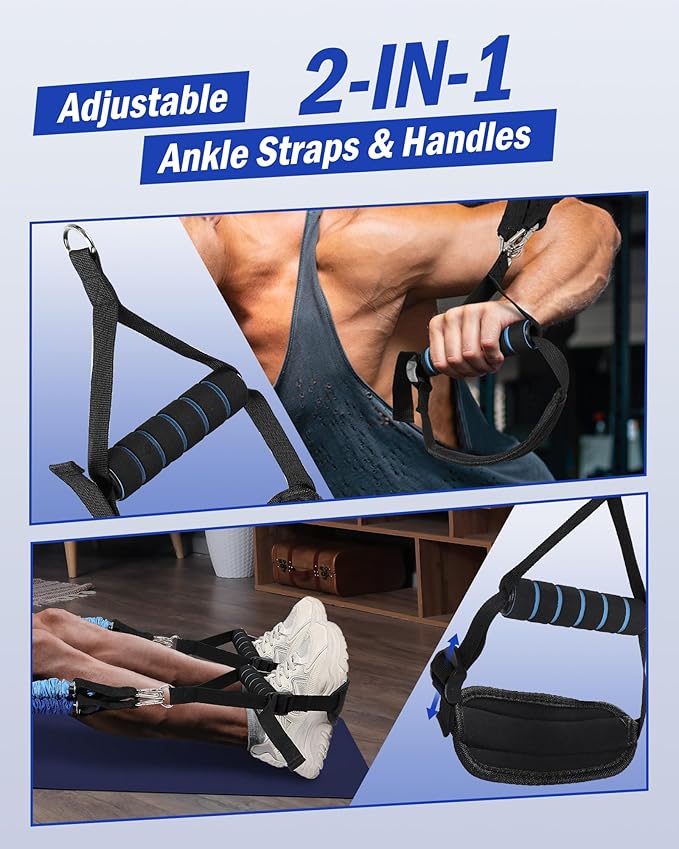 Upgraded Pilates Bar Kit with Resistance Bands Natural Latex for Women & Men, Heavy-Duty Stainless Steel Multifunctional Yoga Pilates Stick for Home Gym Exercise Fitness Equipment Full-Body Workouts - Bloomnest