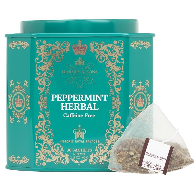 Harney & Sons Peppermint Herbal Tea in Sachets, Caffeine-Free Herbal, 30 Sachets - Bloomnest