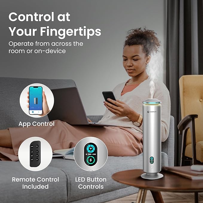 MajesticMist WiFi - Aluminum Waterless Essential Oil Diffuser with App Control, Scent Diffusers for Home, Room & Hotel, Quiet Aroma Diffuser 4oz, USB-C Powered with LED Display, 1000sq.ft - Bloomnest