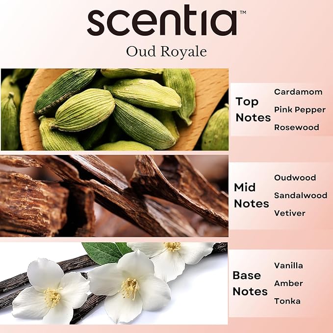 Diffuser Oil Inspired by TF's Oud Wood Perfume, Scentia Oud Royal Fragrance Oil, Perfume Dupe, Aromatherapy Essential Oil Fragrance Set for Ultrasonic, Cold Diffusers, Candle Making 50 mL, 1.67Fl Oz Scentia