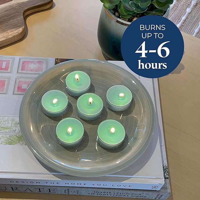 PartyLite Tea Lights Candles, Sweet Ripe Melon Scent, Gift Set of 12, Aromatherapy with up to 4 to 6 Hours Burn Time, Ideal for Home Decor, Holiday Gifting & Celebration - Bloomnest