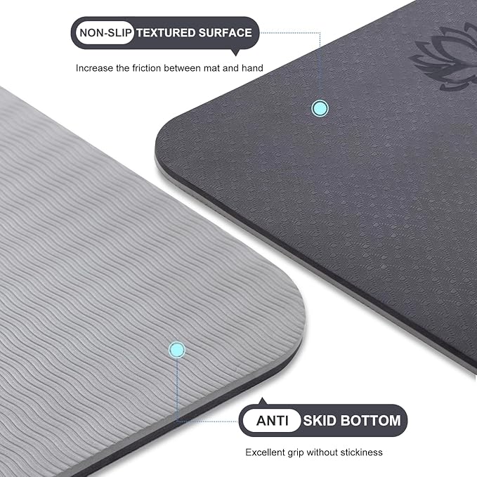 UMINEUX Yoga Mat Extra Thick 1/3'' & 2/5" Non Slip Yoga Mats for Women Eco Friendly TPE Fitness Exercise Mat with Carrying Sling & Storage Bag - Bloomnest
