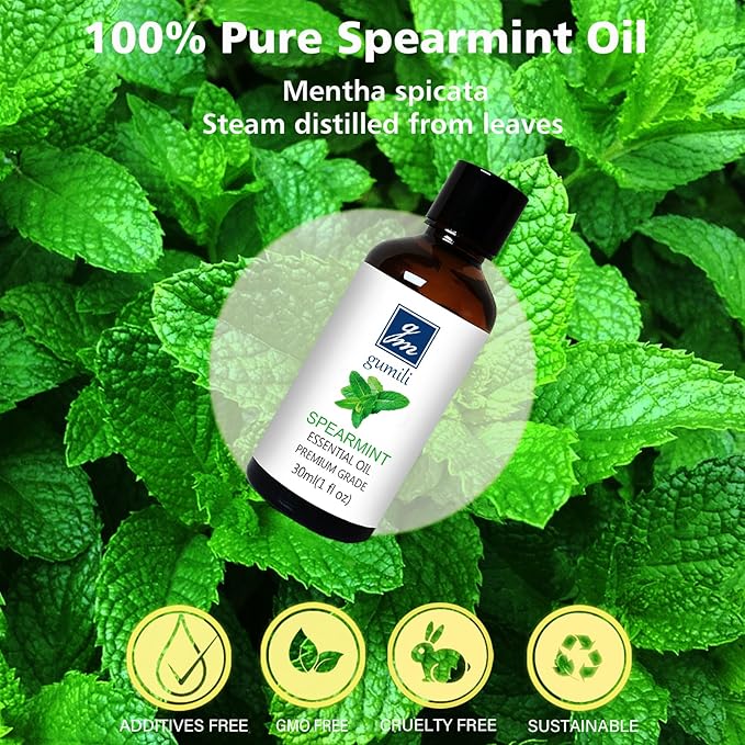 Spearmint Essential Oil 1 Oz, 100% Pure Natural Spearmint Oil, Refreshing Aromatherapy Essential Oils for Diffuser, Face, Skin, Hair Care - Bloomnest
