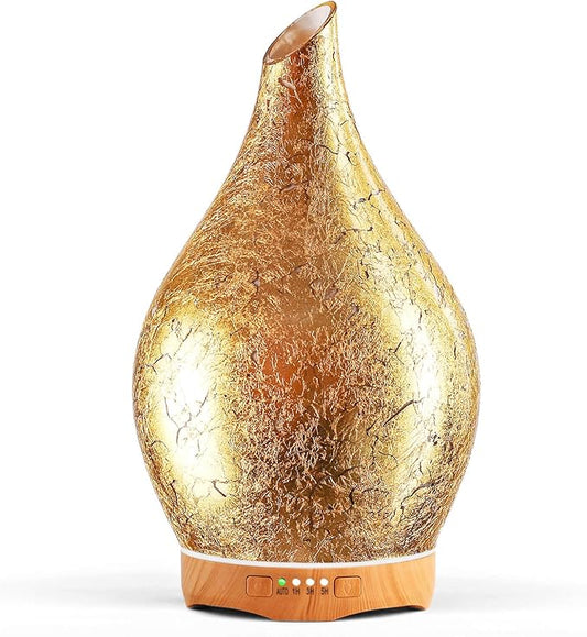 Porseme 280ml Essential Oil Diffuser, 3D Glass Aromatherapy Diffusor, Ultrasonic Cool Mist BPA Free Aroma Humidifier with Timer and Color Changing Function, Waterless Shut-Off for Home Office Room - Bloomnest