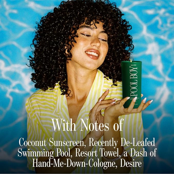 Vacation Well-Tipped Pool Boy Candle, Luxury Coconut Candle with Pool Water, Solar Musk & Banana Scent, Premium Gift for Home Decor & Beach Lovers - Bloomnest