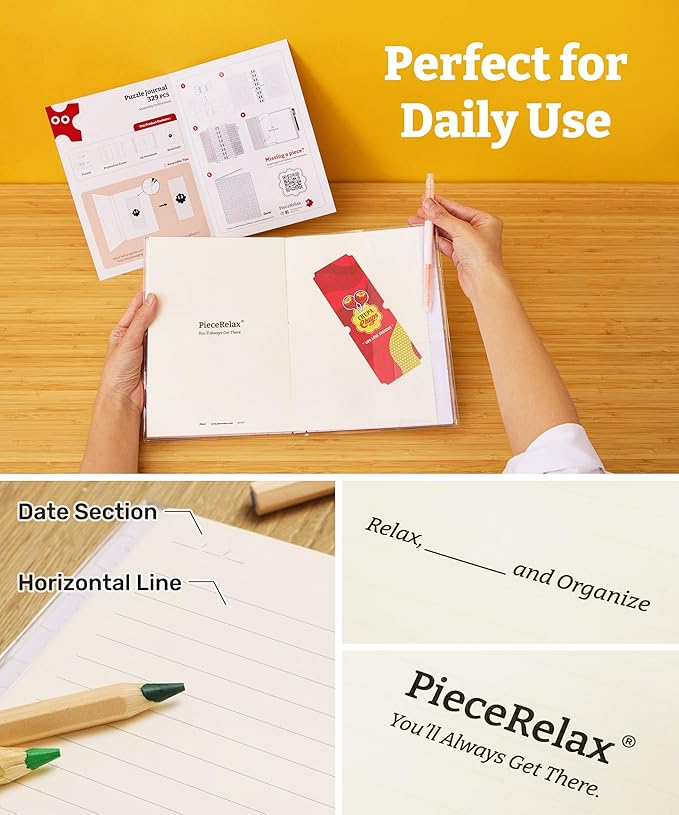 PieceRelax A5 Puzzle Journal for Adults, 300 Piece Plastic Jigsaw Book Cover (Includes Notebook) - Chupa Chups_Timeless Memories - Fun Pass, Unique Gift [YA1067] - Bloomnest