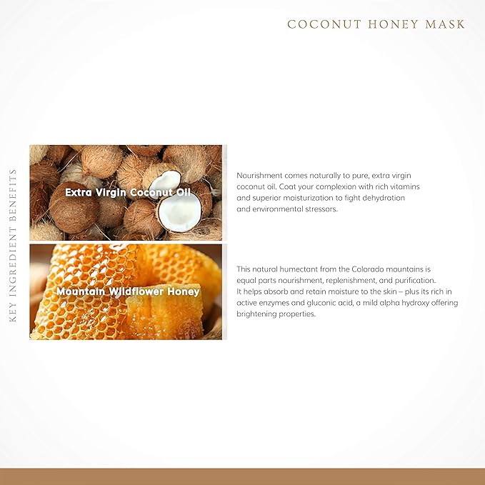Annmarie Skin Care Coconut Honey Mask - With Extra Virgin Coconut Oil & Mountain Wildflower Honey, Moisturizing & Exfoliating Mask for Dull, Dry & Sun-Damaged Skin, All Skin Types (50mL, 1.7 fl oz) - Bloomnest