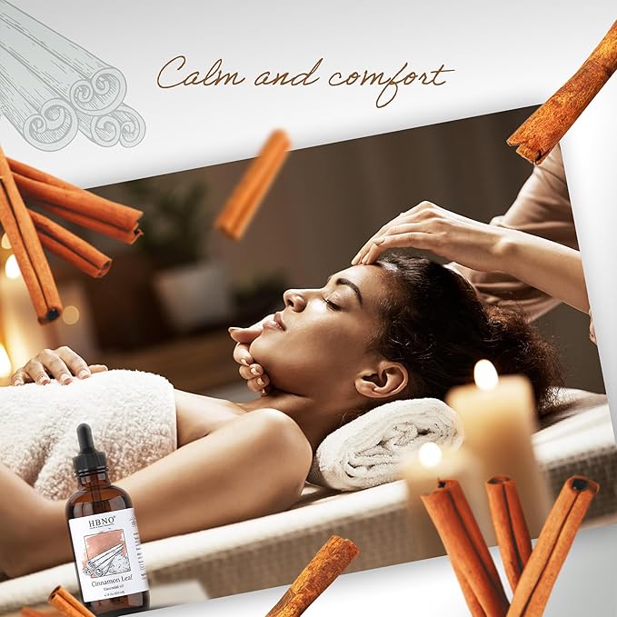 HBNO California Bottled Cinnamon Essential Oil (Leaf) 4 fl oz (120ml) - Natural Cinnamon Essential Oil for Diffuser - Perfect for Cleaning, Aromatherapy, DIY, Soap & Diffuser - - Bloomnest