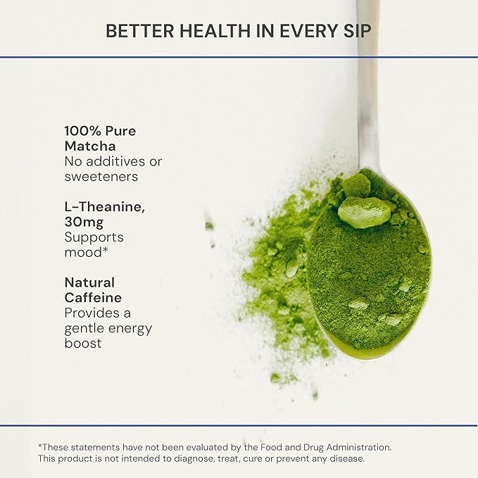 Blueprint Bryan Johnson Matcha Powder – Ceremonial Grade Japanese Matcha – Green Tea for Energy & Focus – Natural Caffeine, Antioxidant-Rich – 30mg L-Theanine- 30 Servings - Bloomnest