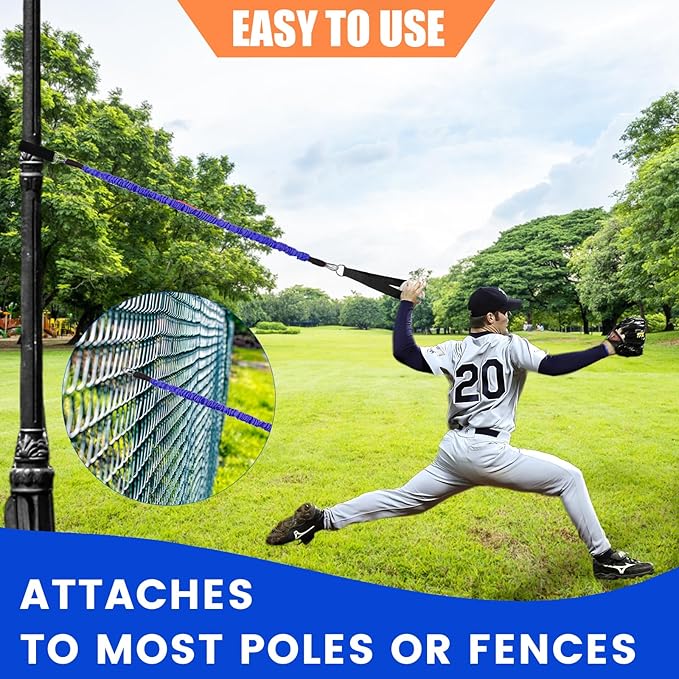 Baseball Resistance Trainer,Training Aid for Baseball Softball Pitchers,Interchangeable Grips to Build Arm Strength,Arm Bands for Baseball Players,Baseball Throwing Trainer,Great to Warm-Up - Bloomnest