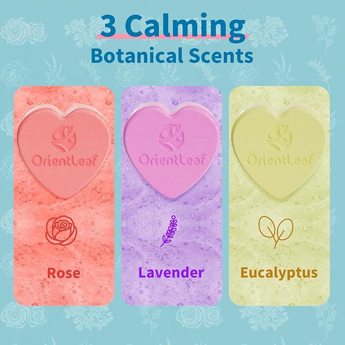 Bath Bombs for Women, Stocking Stuffers, Bath Bombs Plant Scented Lavender, Rose, Eucalyptus, 6 x 2 oz - Bloomnest