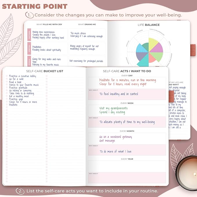 Clever Fox Self-Care Journal – Wellness & Daily Reflection Notebook – Mental Health & Personal Development Journal – Self-Care, Meditation & Mood Journal for Women & Men – Large (Rose Gold)