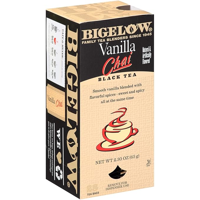 Bigelow Vanilla Chai Tea Bags 28-Count Box (Pack of 1) Black Tea Bags with Spices and Vanilla Flavor Rich in Antioxidants - Bloomnest