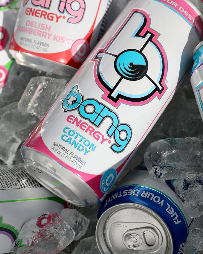 Bang Energy Cotton Candy, Sugar-Free Energy Drink, 16-Ounce (Pack of 12) - Bloomnest