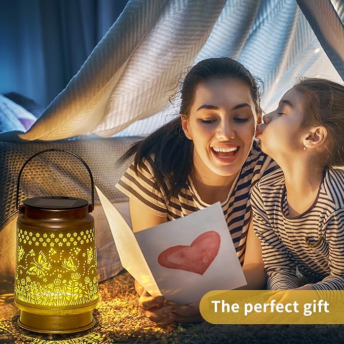 Styleonme Butterfly Lover Solar Light, Mother's Day Lantern Gift for Women Mom Grandma Sister, Hanging Image Butterflys Lanterns, Yard Corridor Garden Decor, Thanksgiving Day, Birthday Gifts - Bloomnest