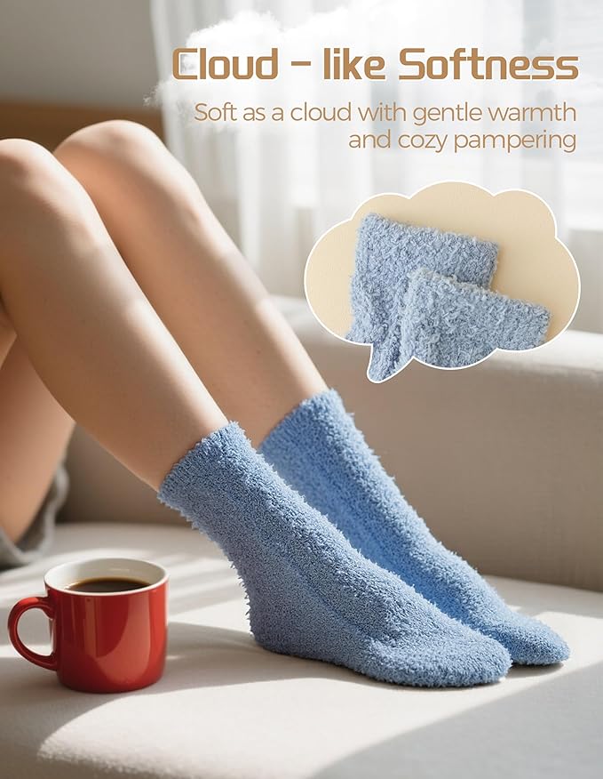 TEHOOK Warm & Cozy Valentines Gifts for Women, Fluffy Fuzzy Plush Sleeping Slipper Socks - Soft Warm Fabric - Bloomnest