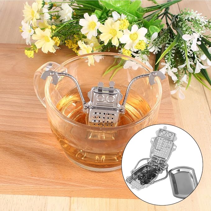 Food 8/20 Stainless Steel Loose Leaf Tea Infuser, Cute Animal Shape Infuser, Strainer, with Long Chain Hook to Brew Loose Leaf Tea, Spices and