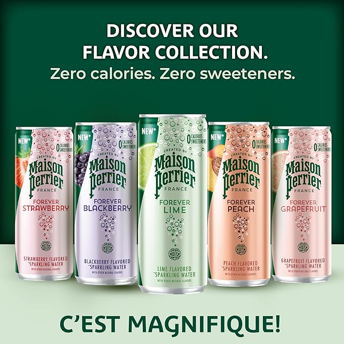 Maison Perrier Forever Lime Flavored Sparkling Water, 11.15 Fl Oz Cans, 8 Count, 3 Pack - Bloomnest
