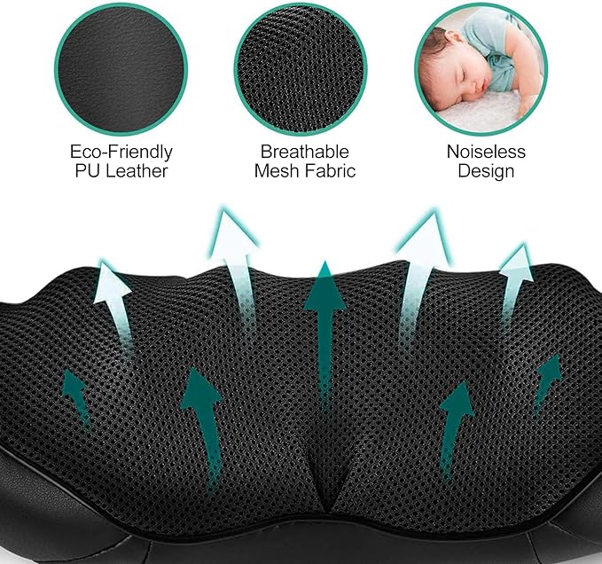 Medcursor Neck Massager, Portable Electric Neck and Back Massager with Heat, Deep Tissue 3D Kneading Pillow for Muscle Pain Relief, Ideal Father’s Day Gift, Not Cordless - Bloomnest