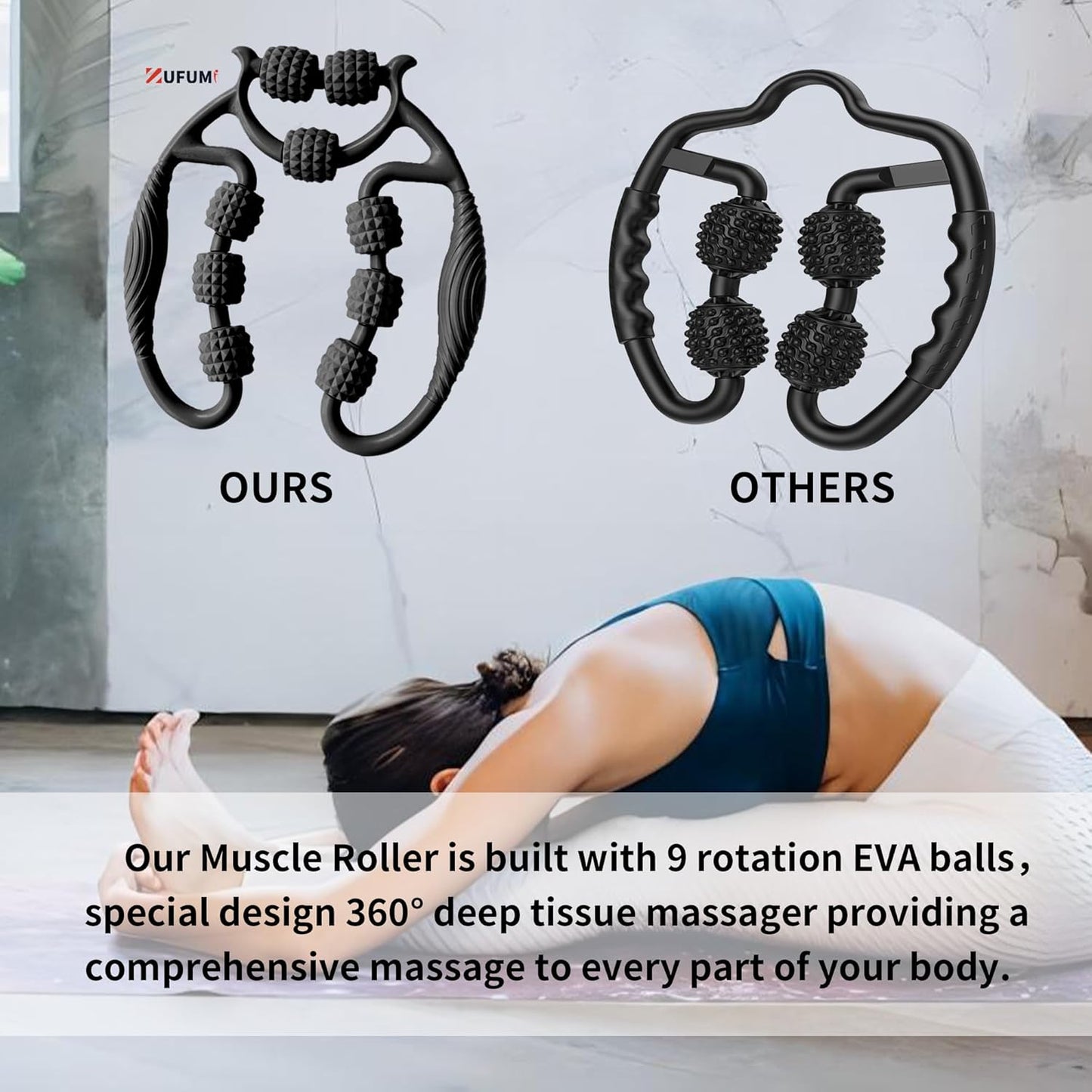 Premium Foam Roller,Muscle Roller,Deep Tissue Massager for Legs,Arms,Neck,Calves,Thighs,Back,Tennis and Golfer Elbow,Relieve Muscle Soreness,Stiffness and Tightness (Purple)