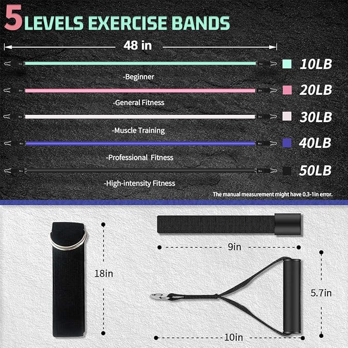 VEICK Resistance Bands, Exercise Bands, Workout Bands, Resistance Bands for Working Out with Handles for Men and Women, Exercising Bands for Fitness Weights Work Out at Home - Bloomnest