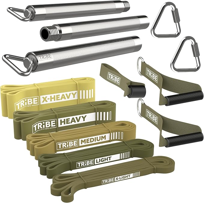 Long Resistance Bands for Working Out Men and Women - Set of 5 Pull-Up Bands, Rubber Handles and Door Anchor - Workout Bands Resistance for Men - Exercise Bands Resistance Bands Set - Bloomnest