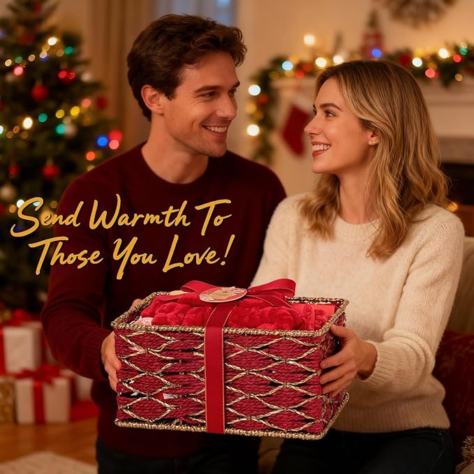 35 Pcs Valentines Day Gift for Women, Red Rose Bath and Body Basket Gift, Face Skin Care Kit, Home Spa Self Care, Lip Gloss, Diffuser, Necklace, Birthday, Christmas, Mother, Bridal Shower, Anniversary - Bloomnest