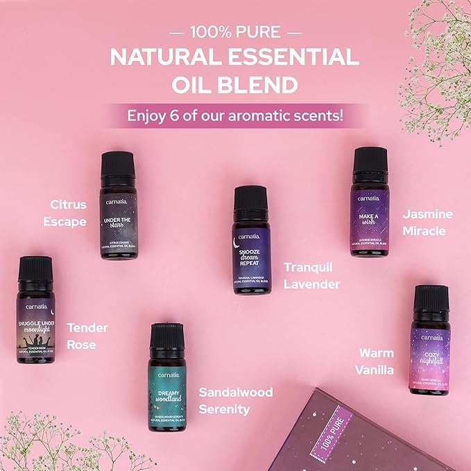 Carnatia Sleep Essentials Essential Oil Set – 100% Pure & Natural Aroma Blends for Deep Sleep, Stress Relief & Relaxation | Calming Oils for Diffusers, Pillows & Bedtime Routines - Bloomnest