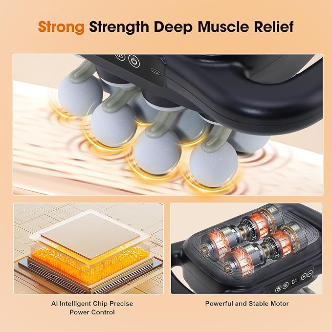16-Head Massage Gun Set, Deep Tissue Percussion Massager, Electric Massage Tools with 9 Styles & Levels, Black - Bloomnest