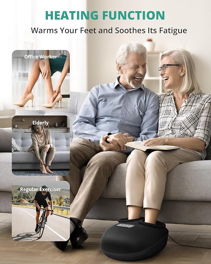 Medcursor Foot Massager Machine with Heat, Rolling, Deep Kneading, Shiatsu Foot Massager for Delivers Pain Relief, Tired, Plantar Fasciitis, Gift for Women Mom Men Fits Up to 13" - Bloomnest