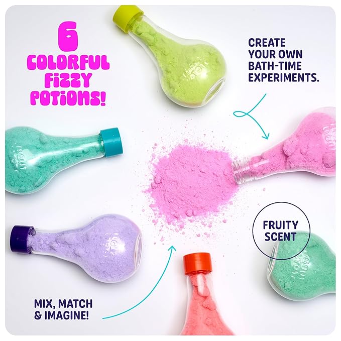 Tubby Tots Bath Potion Kits for Kids - 6 Pk - Bath Bombs for Kids - Toddler Bubble Foam Colors Fizzies - Bathtub Toys for Kid Ages 4-8 Years Old - Science Soap Potions Kit Age 3 4 5 6 7 8 - Non Toxic - Bloomnest