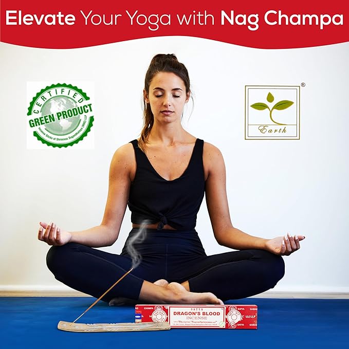 Satya Nagchampa Dragon Blood Incense Sticks, Satya Bng (Bangalore) Insenses 15gmx3 Pack (45 GMS) with Raajsee Incense Holder Bundle, Satya Nagchampa Natural Incense - Bloomnest