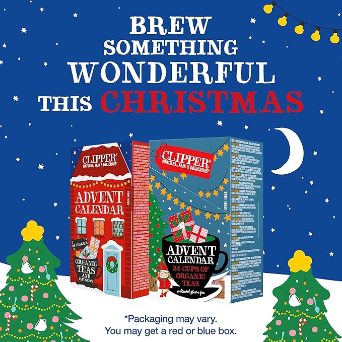 Clipper Tea: Tea Advent Calendar for 2025 Christmas Holiday – Sampler Set Gift w/ 12 Organic Flavors, Mix of Lemon, Ginger, Sleep, Herbal, Green & Black Tea Blends – 1 Variety Pack, 24 Individual Bags - Bloomnest