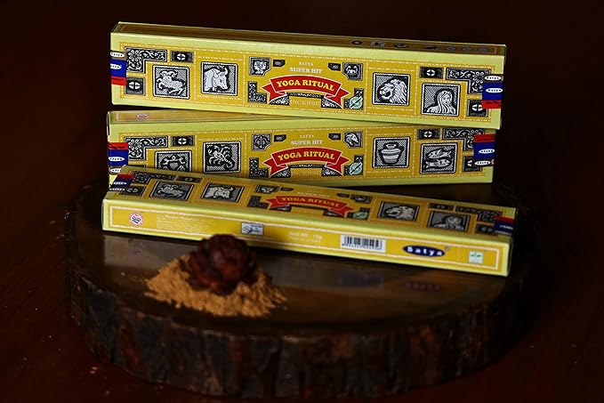 EARTH Satya Super Hit Yoga Ritual Incense Sticks 15 GMS (Pack of 12) (Green Certified) Indian Perfumed Hand Rolled Agarbatti Perfect for Worship, Church, Aroma Therapy, Relaxation, Positivity Earth