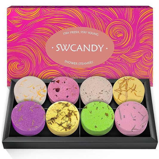 Shower Steamers Aromatherapy Travel Essentials for Women 8 Pcs Bath Bombs Birthday Gifts for Men, Sister, Shower Bombs Stocking Stuffers Christmas Gifts Fruity - Bloomnest
