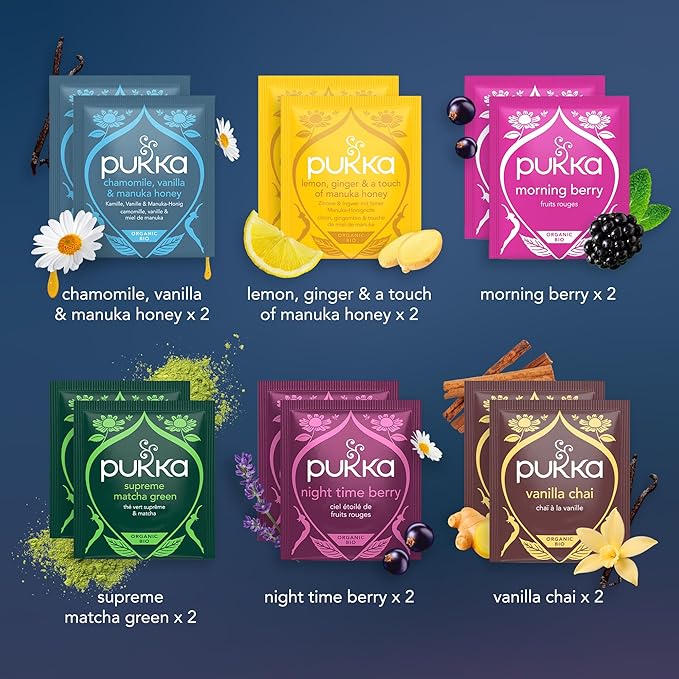 Pukka 2025 Advent Calendar Organic Tea Sampler, Selection of 24 Delightful Black & Green Tea Infusions, Christmas Gift Idea for Tea Lovers, 100% Organic - Bloomnest