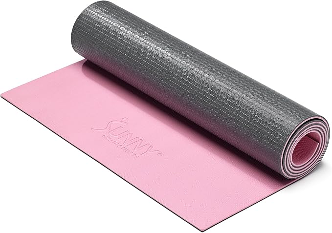 Sunny Health & Fitness Non-Slip Yoga Mat – Durable, Anti-Tear, Lightweight, Cushioned Support for Yoga, Pilates, Stretching Exercises, Meditation and Floor Workouts | Multiple Sizes & Colors - Bloomnest