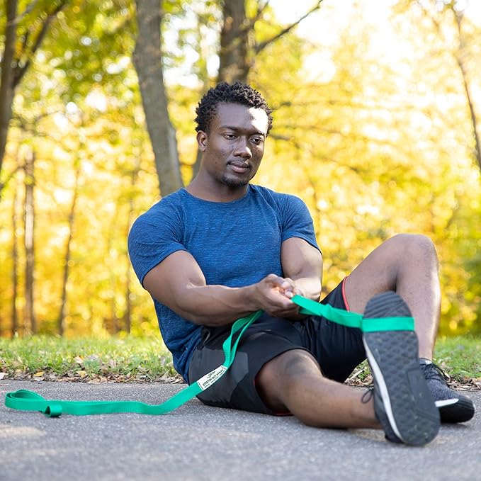 OPTP The Original Stretch Out Strap with Exercise Book, for Flexibility and Mobility Exercises. Stretch Out Straps for Physical Therapy, Yoga Stretching Strap and Knee Therapy Strap. Made in the USA - Bloomnest